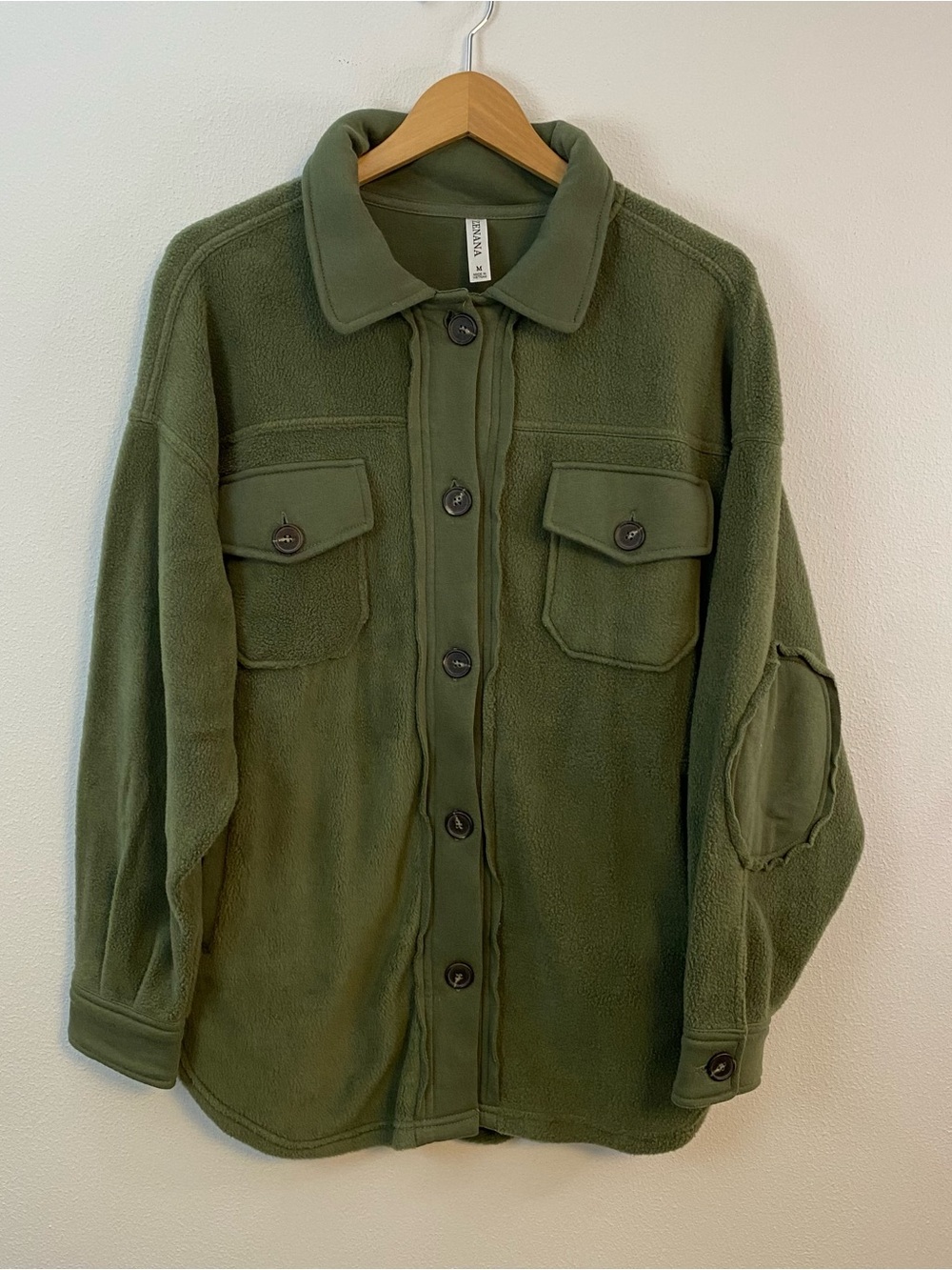 Zenana Green Button Up Shacket Soft Confy Casual Womens Medium
